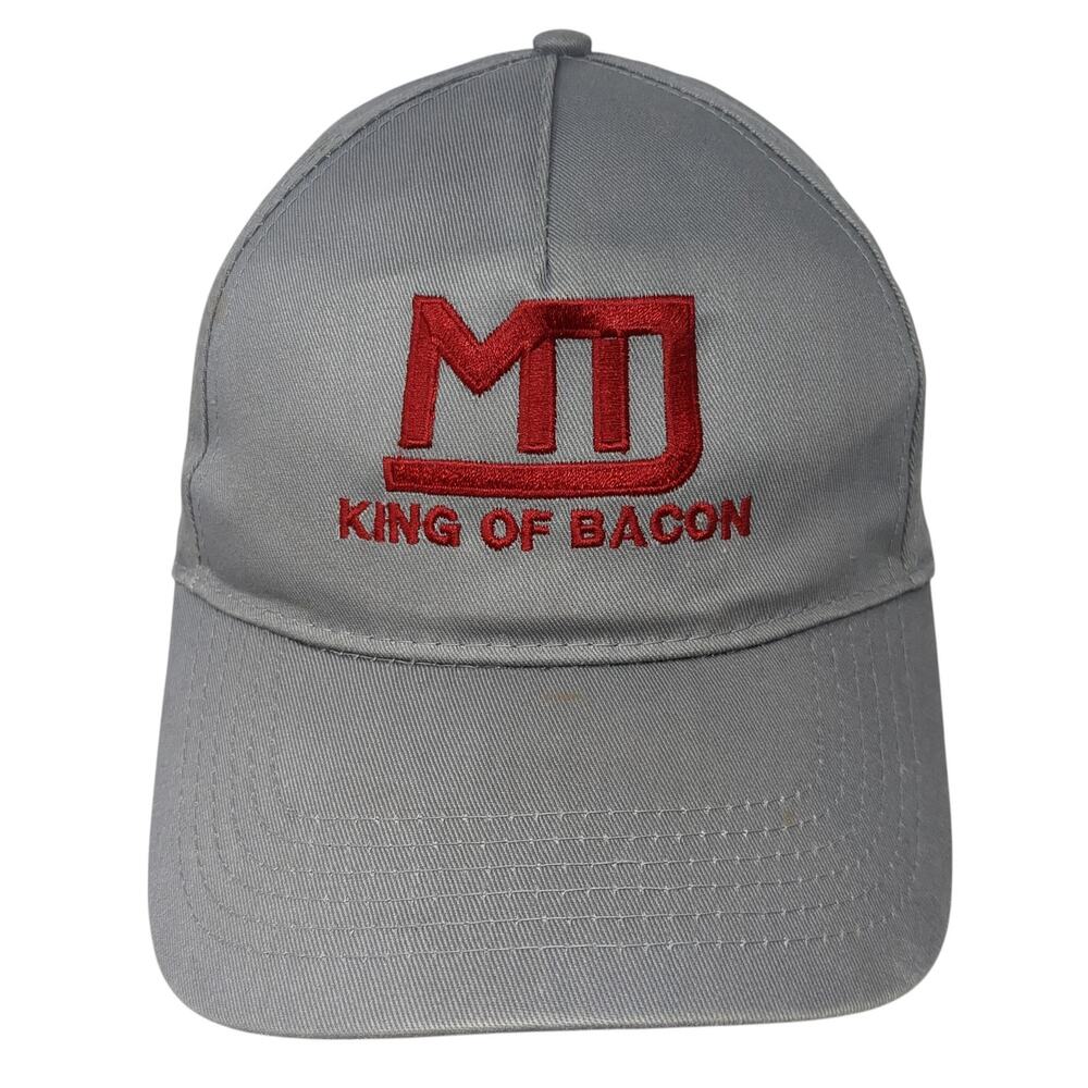 MD King of Bacon Strapback Baseball Cap Gray One Size Adjustable Myrtle Beach